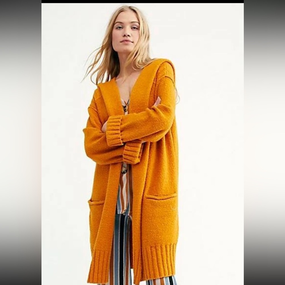 Free People Snow Angel Cardigan Duster in Mustard Size XS